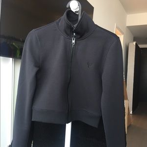 Black cropped zip up jacket